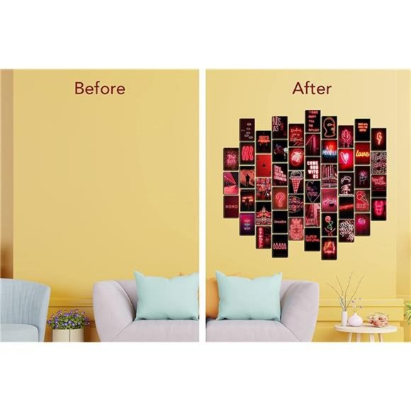 Wall Decor Red Aesthetic Room Decor Wall Collage Aesthetic 5 Set 4x6